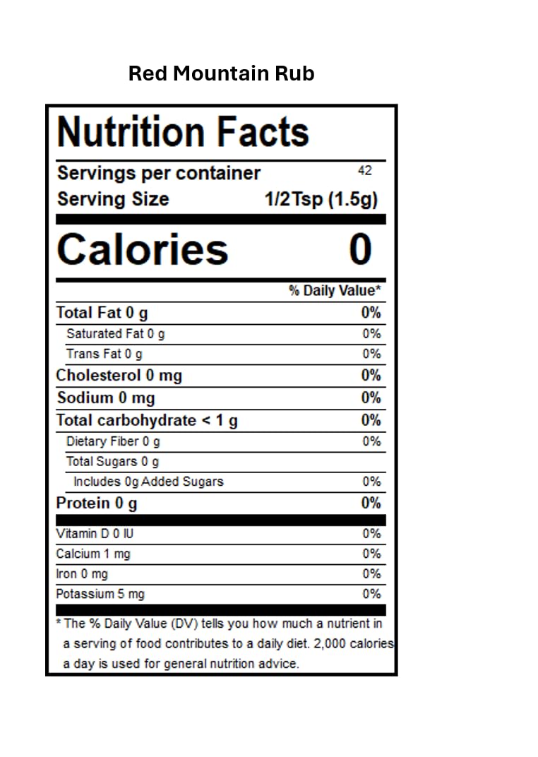 DAKS Spices Red Mountain Seasoning Blend, 100% Salt Free, Low Carb, 1.5 oz
