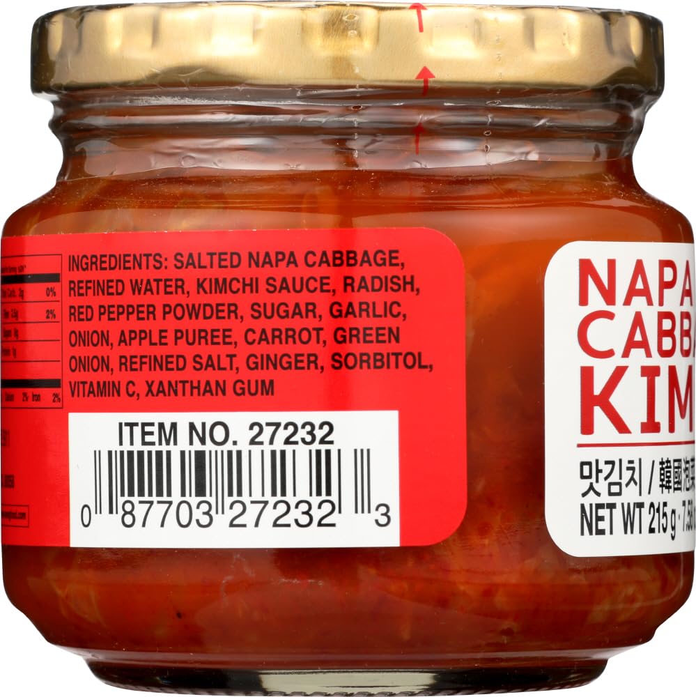 Korean Bottled Kimchi, Original Authentic Tasteful Bottle Napa Cabbage Kimchi, Vegan Gluten Free [No Preservatives] - 7.58 Oz (1