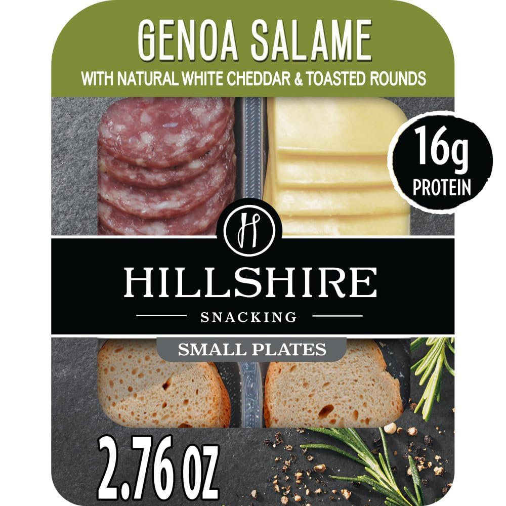 Hillshire Snacking Small Plates, Genoa Salami and White Cheddar Cheese, Single Serve, 2.76 Oz