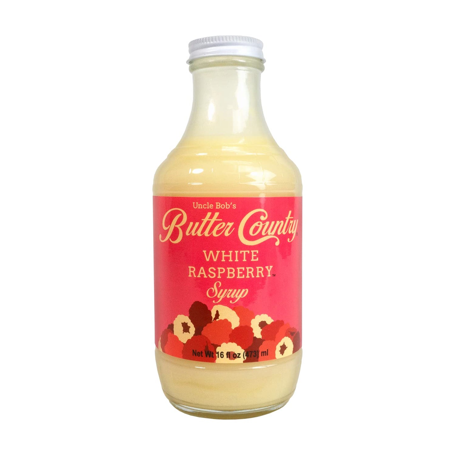 Rich & Creamy Buttermilk Syrup White Raspberry Flavor By Uncle Bob'S Butter Country 16 Fl Oz/1 Pack