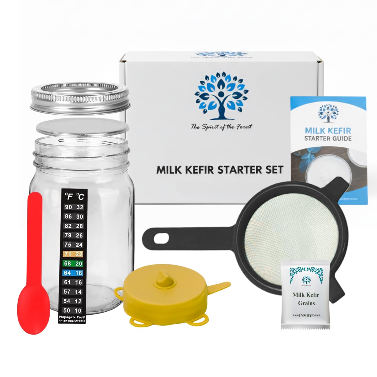 Oriflavor Blendal Milk Kefir Lebanese Starter Complete Set W/ Grains - Active Probiotic Starter Cultures Easy Care Culture Bulgaros De Leche Reusable No Loss Of Nutrients Natural  Non Gmo  Gluten Free Homemade