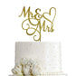 Aminjie Gold Glitter Mr & Mrs Cake Topper - Wedding, Engagement, Wedding Anniversary Cake Toppers Decorations