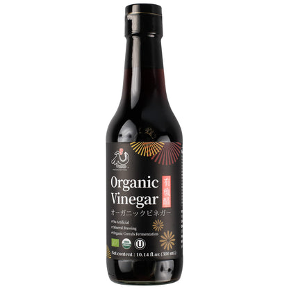 YUHO Organic Black Vinegar Organic Cereals Fermentation Chinkiang Vinegar USDA EU Organic, Less Salt, Kosher, No Artificial Add,