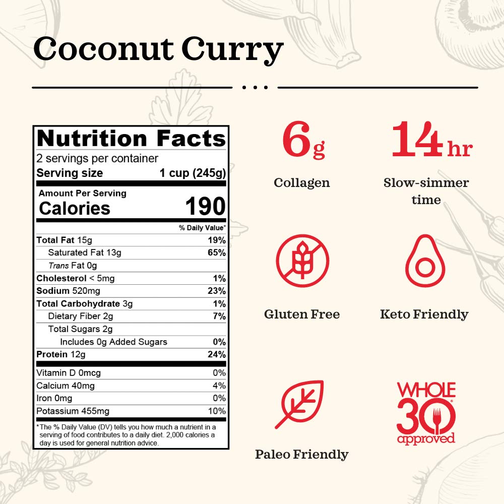 Kettle & Fire Coconut Curry Chicken Bone Broth 16.9 Oz