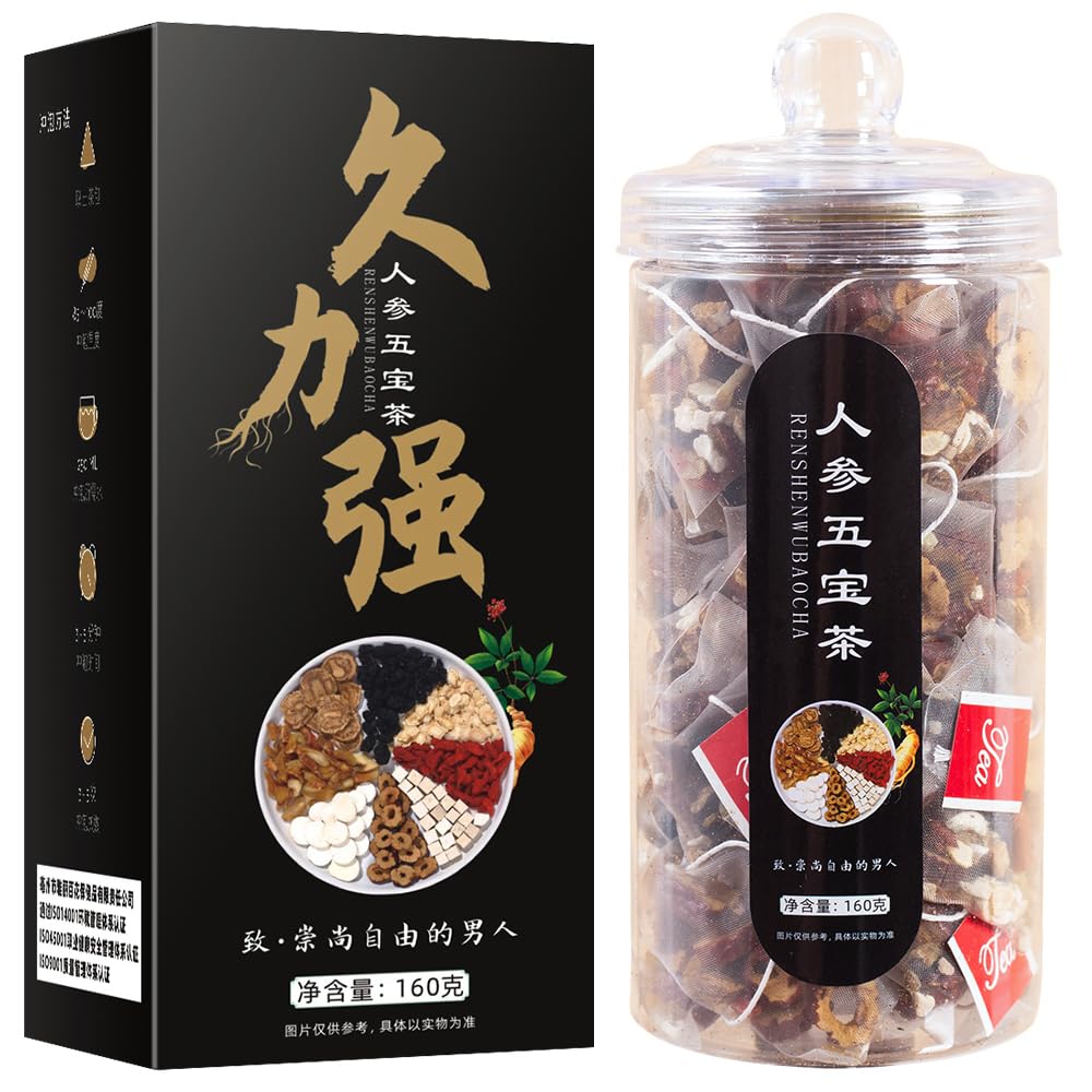 Flavor Blendseng Five Treasures Tea Kidney Tea Bags  Chinese Mens Kidney Formula Flavor Blendseng Six Treasure Herbal Tea  Precious Ingredients Formula Mixed Herbal Floral Tea Bags For Men & Women