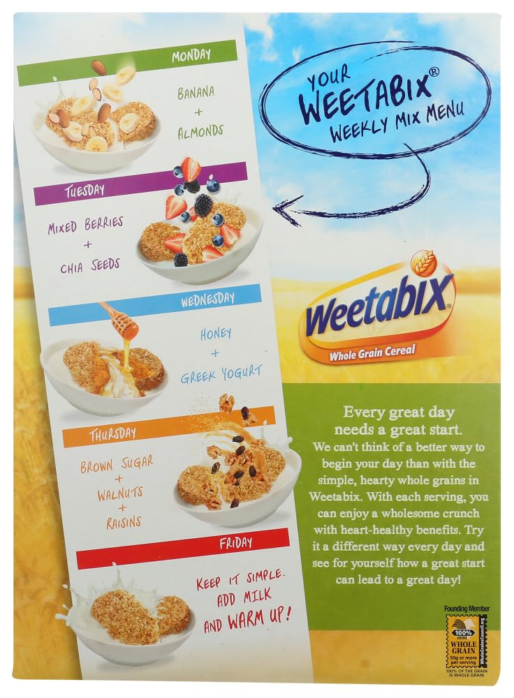 Weetabix Whole Grain Biscuits Cereal, 14-Ounce Boxes (Pack of 12)