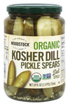 Woodstock Organic Pickles - Kosher Dill - Spears - Case of 6 - 24 oz.