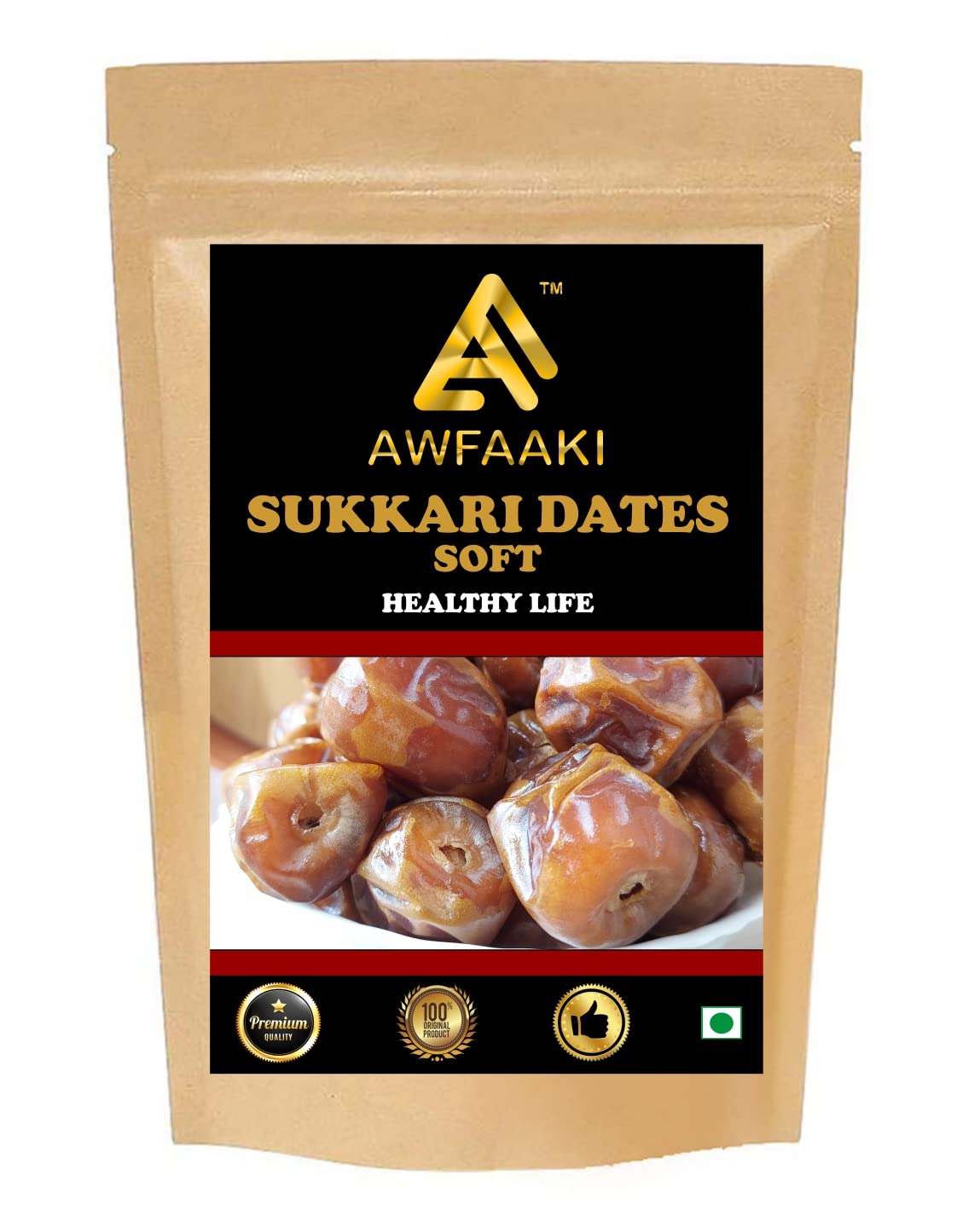 Awfaaki Sukkari Dates Soft | Sukkary Dates Soft | Sukari Dates | Sukary Dates | Sukkari Rutab | Saudi Arabia (1 Kg) - Previously