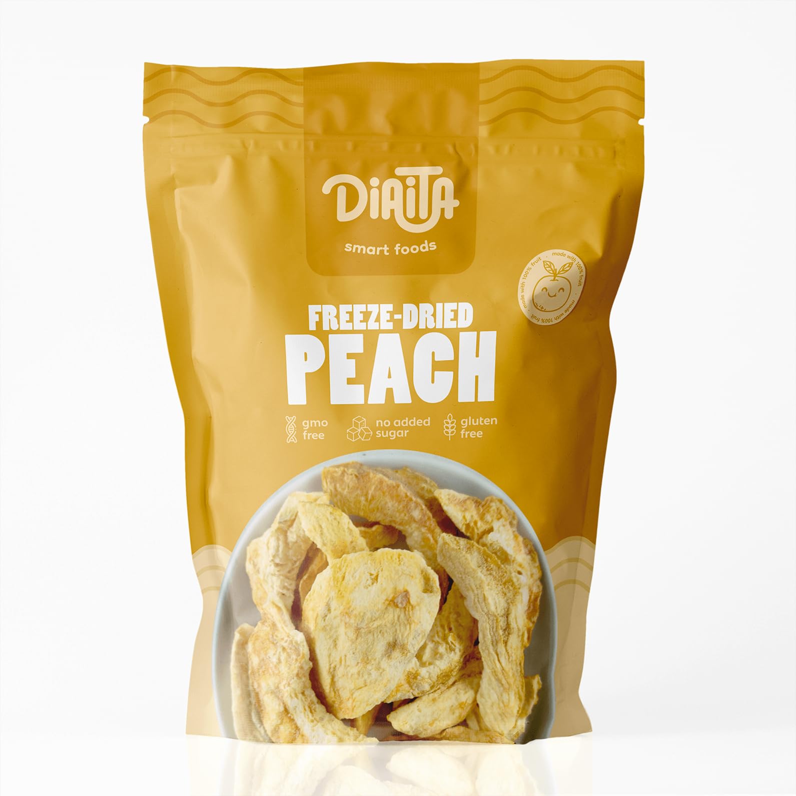 Freeze-Dried Peach - 7 Pack - 100% Real Fruit, No Sugar Added, Crunchy & Delicious, Long Shelf Life