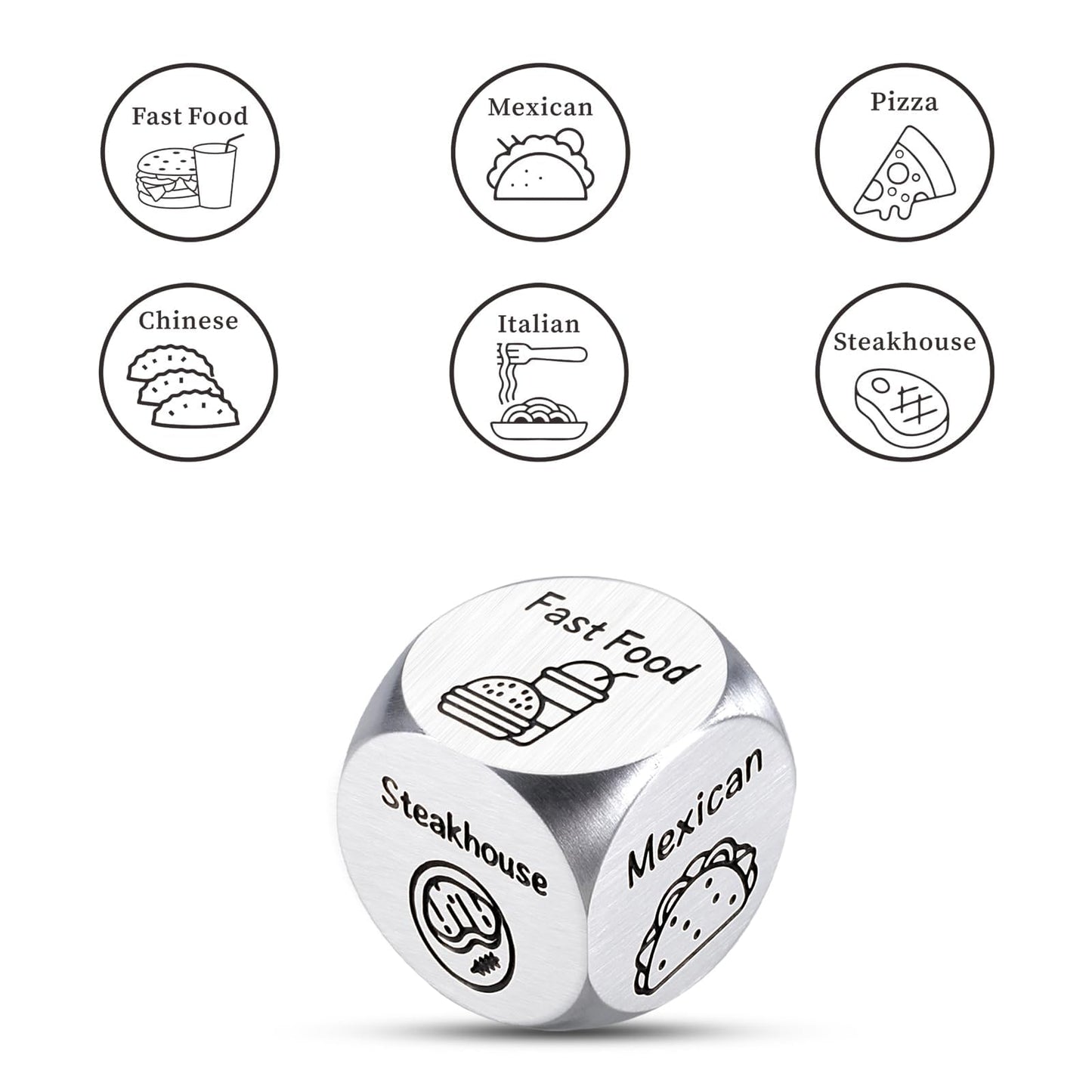 STVK Movie Night Supplies - 11th Anniversary Dinner Dice for Couples - Silver