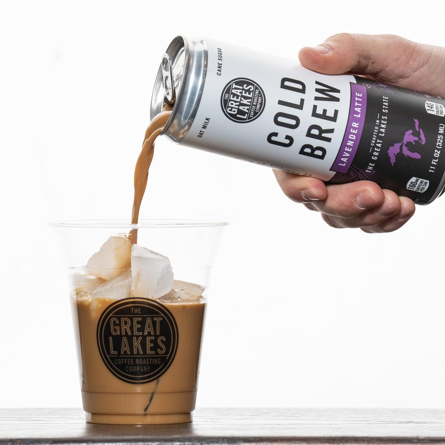 Great Lakes Coffee Roasting Co. Lavender Oat Milk Cold Brew Latte, 11 Fl Oz, Pack of 12 Cans