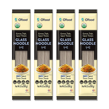 Chung Jung One Korean Sweet Potato Glass Noodle, Non Gmo (Gluten Free), Vegan, No Sodium, No Sugar 3.5Oz (100G), 4 Pack