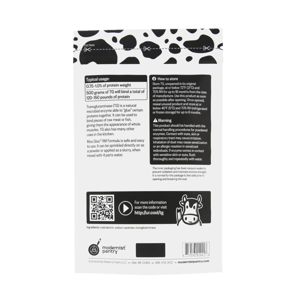 Moo Gloo Transglutaminase [TG, Meat Glue] - RM Formula, 500g/1.1lbs