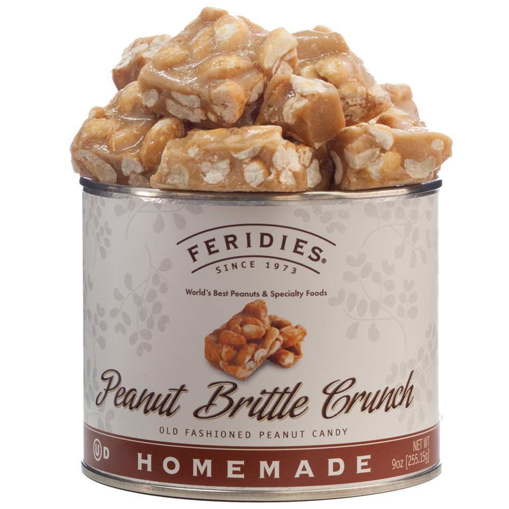 FERIDIES Assorted Snack Nut Gift Pack (Salted Virginia Peanuts, Honey Roasted Virginia Peanuts, Peanut Brittle Crunch and 5 O'Cl