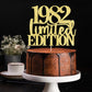 Yetxel 1982 Cake Topper, Handmade Golden Glitter Decoration for 43rd Birthday, Suitable for Men and Women