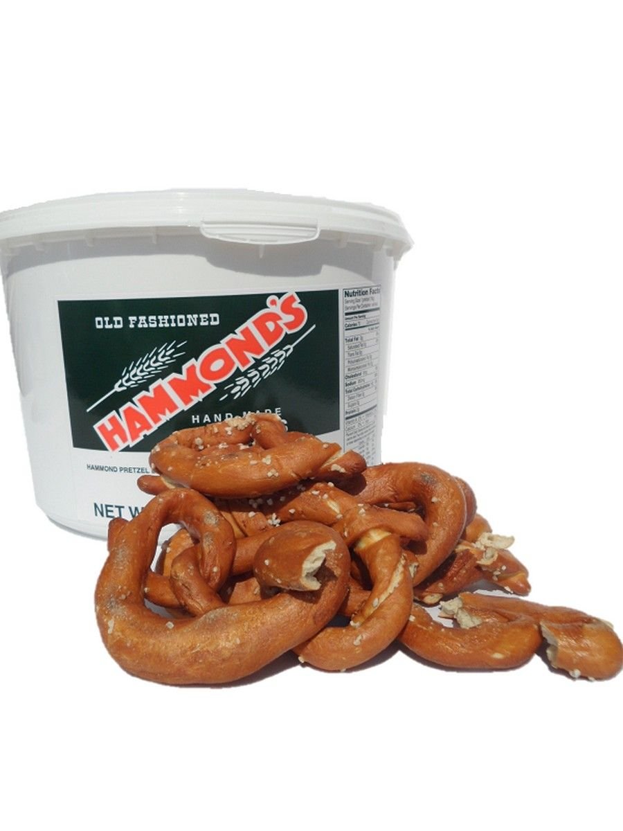 Hammonds Hand-Made Hard Pretzels, Old-Fashioned Sourdough Pretzels, 21 Ounce Bucket