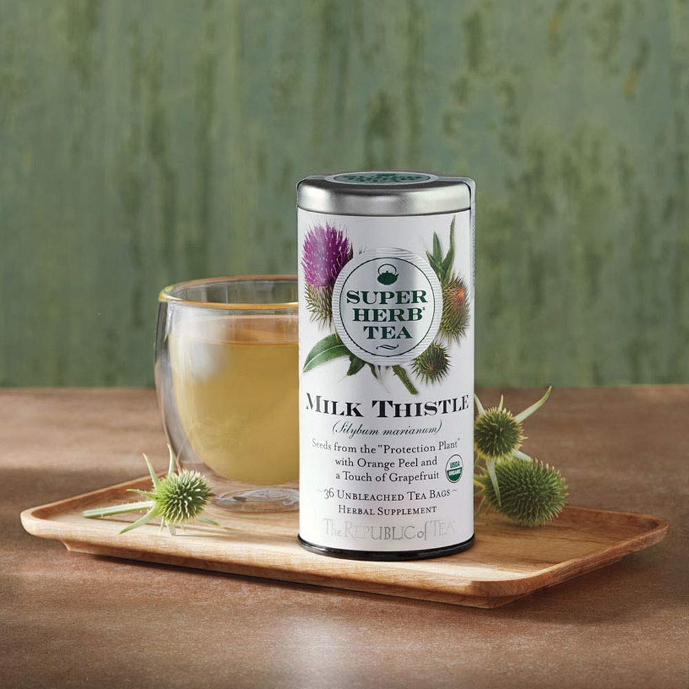 The Republic Of Tea Organic Milk Thistle Superherb Tea Bags, Tin Of 36 Tea Bags