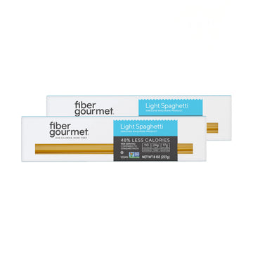 Fiber Gourmet Spaghetti Pasta, Low Calorie & Fiber-Rich Spaghetti Noodles, Made In Italy, Non-Gmo, Kosher, Vegan, Zero Artificial Colors Or Flavoring, 8 Oz, Pack Of 2