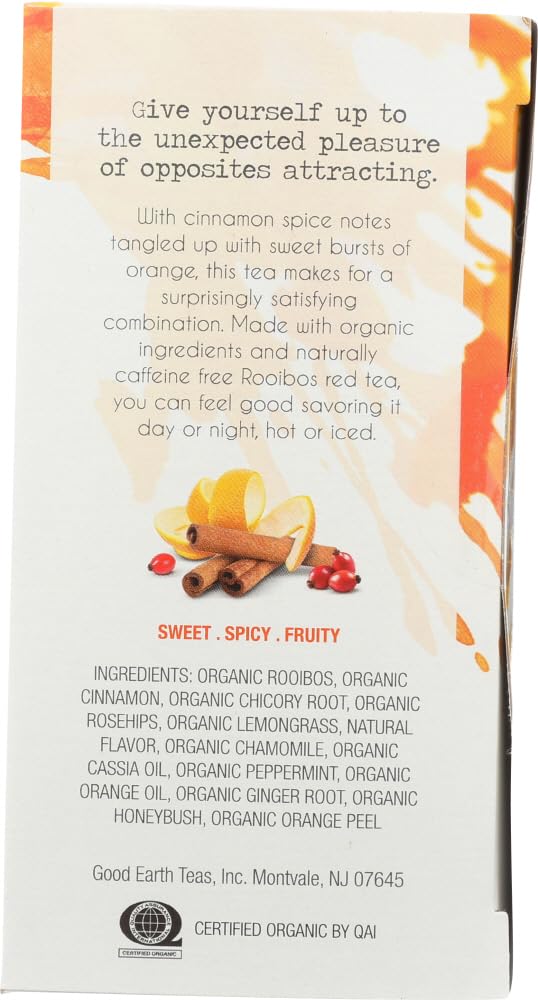 Good Earth Tea Co. Organic Sweet and Spicy Herbal Tea, Caffeine Free, 18 Count (Pack of 4)