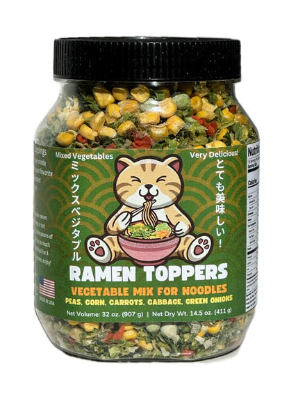 Ramen Toppers -Dehydrated Toppings for Ramen Noodles - Add these delicious noodle toppings to your favorite ramen for instant en