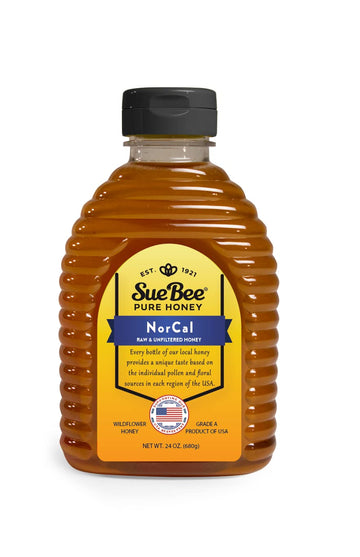 Sue Bee Honey Regional Northern California Honey, Strained, Unfiltered Beekeeper-Owned Co-Op Honey, 24-Ounce