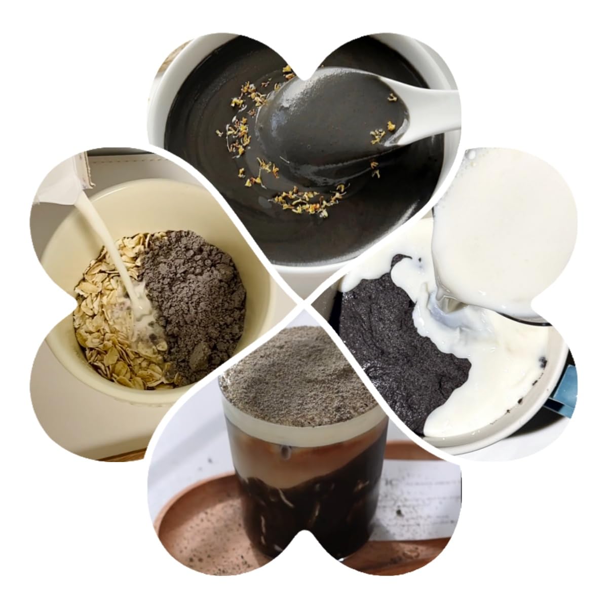 ONETANG Organic Black Sesame Powder,Plant Based,Gluten-Free,Vegan,Protein Source No Sugar,Low Temp Roasted,Halal,Non-GMO,Black S