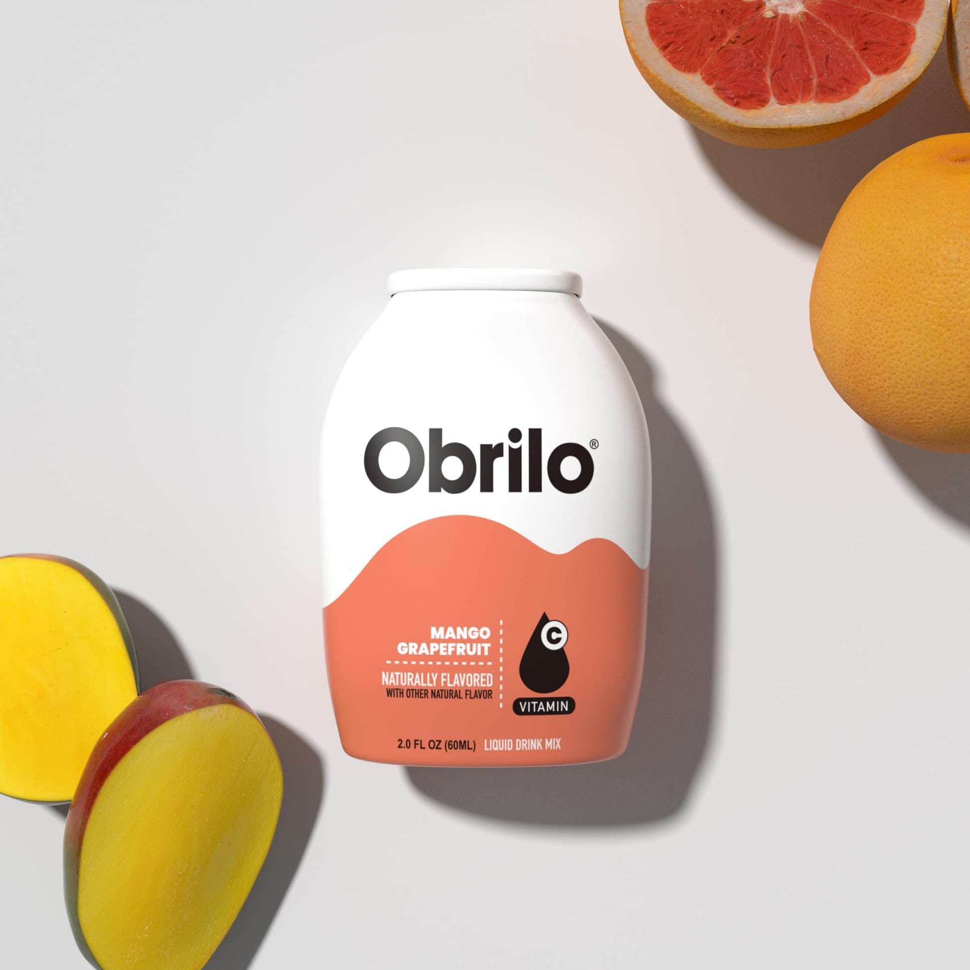 Obrilo Water Enhancer Liquid Flavoring Drops - Zero Sugar, Naturally Flavored, 2 Fl Oz (Pack of 5), Clear, Mango Grapefruit