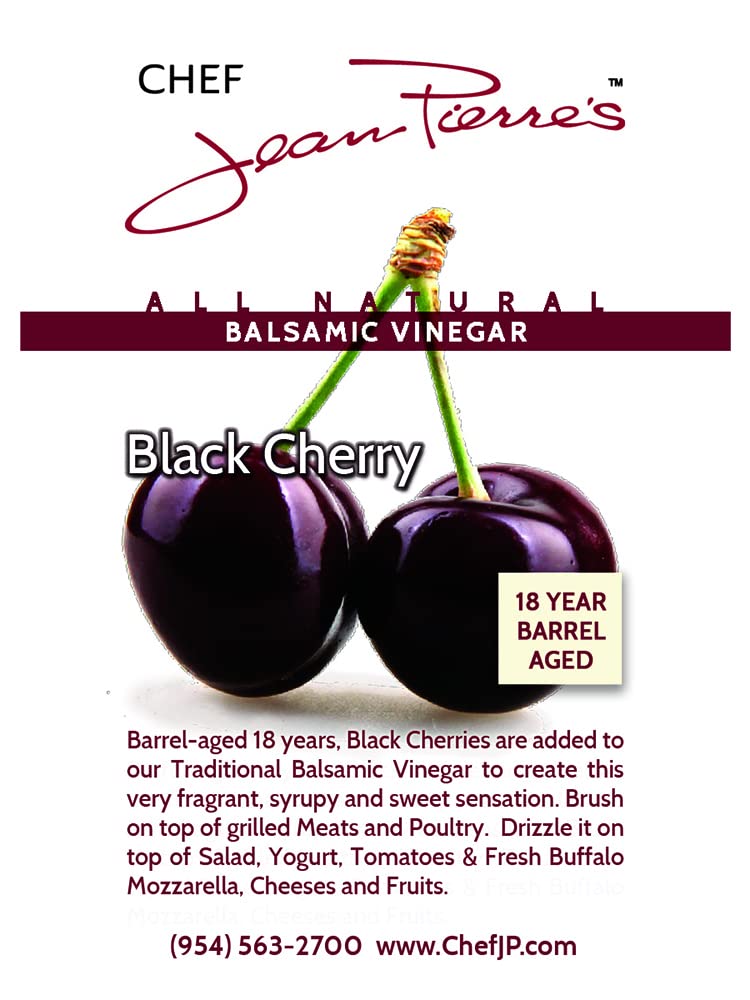 Chef Jean Pierre'S Italian Balsamic Vinegar - 750Ml (25Oz) Rich Black Cherry Flavor, 18-Years Traditional Barrel Aged - Ideal Fo