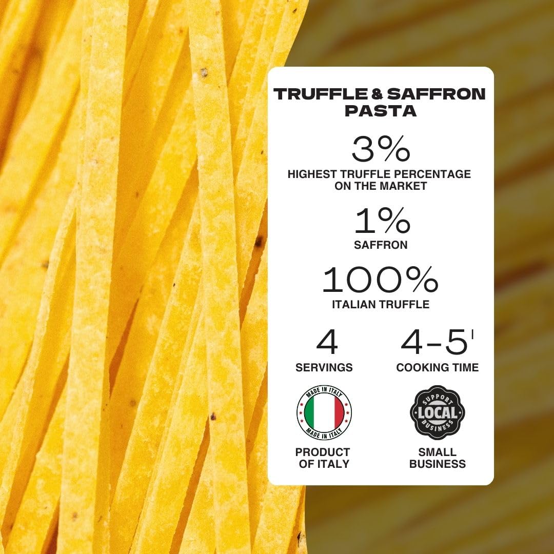 TRFL Truffle & Saffron Tagliolini, Artisanal Italian Egg Pasta, 8.8 oz (250g), 4 Servings