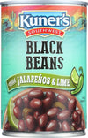 Kuners Black Beans Jalapeno, 15-ounces can (Pack of 12)