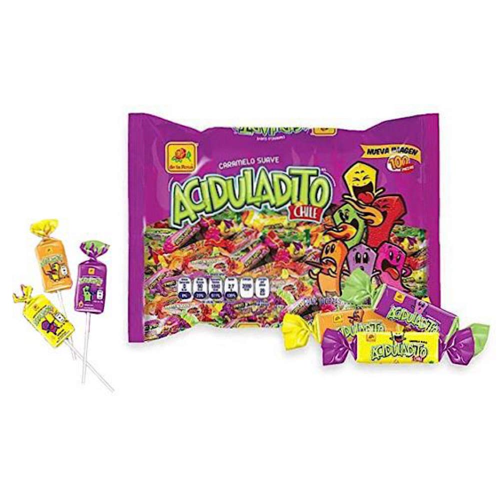 De La Rosa - Caramelos Suaves Acidulados Con Chile Mexican Candy 100 Pcs 500G 2 Pk And 3 Aciduladito Pops
