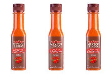 Mexico Lindo Chiltepin Hot Sauce | 14,200 Scoville Level | Traditional Spicy Flavor | 5 Fl Oz Bottles (Pack of 3)