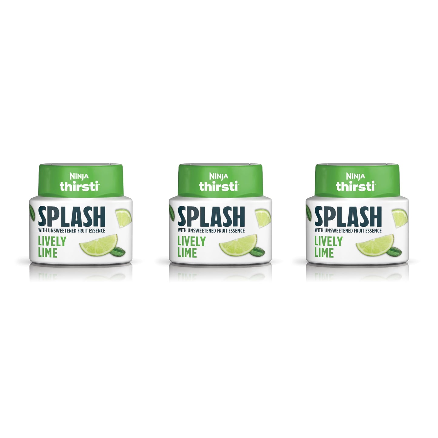 Ninja Thirsti Flavored Water Drops, Splash With Unsweetened Fruit Essence, Lively Lime, 3 Pack, Zero Calories,Zero Sugar, Zero S