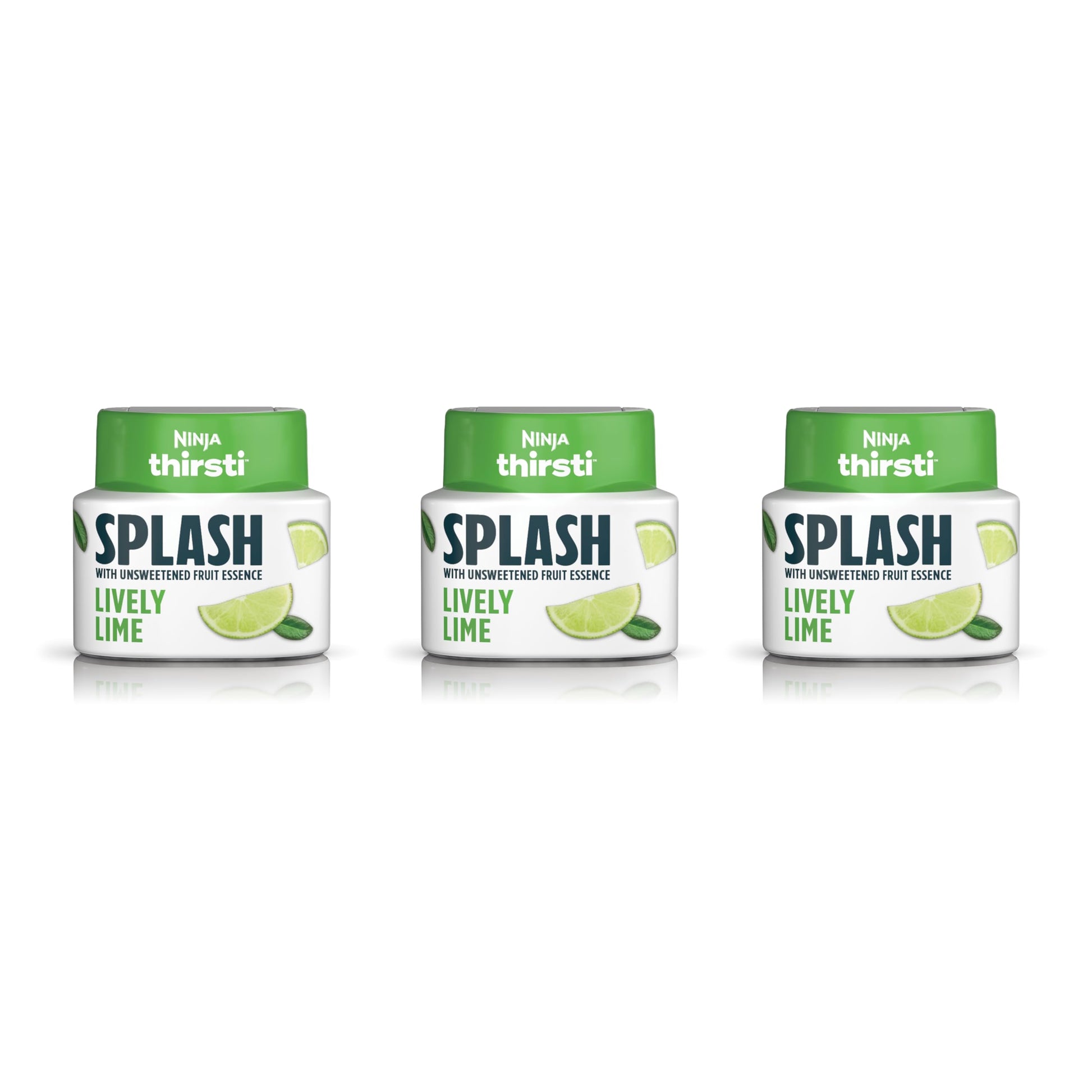 Ninja Thirsti Flavored Water Drops, Splash With Unsweetened Fruit Essence, Lively Lime, 3 Pack, Zero Calories,Zero Sugar, Zero S