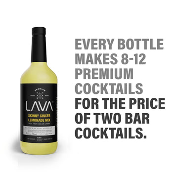 LAVA Premium Ginger Lemonade Mixer, Made with Sicilian Lemon Juice, 33.8 Fl Oz