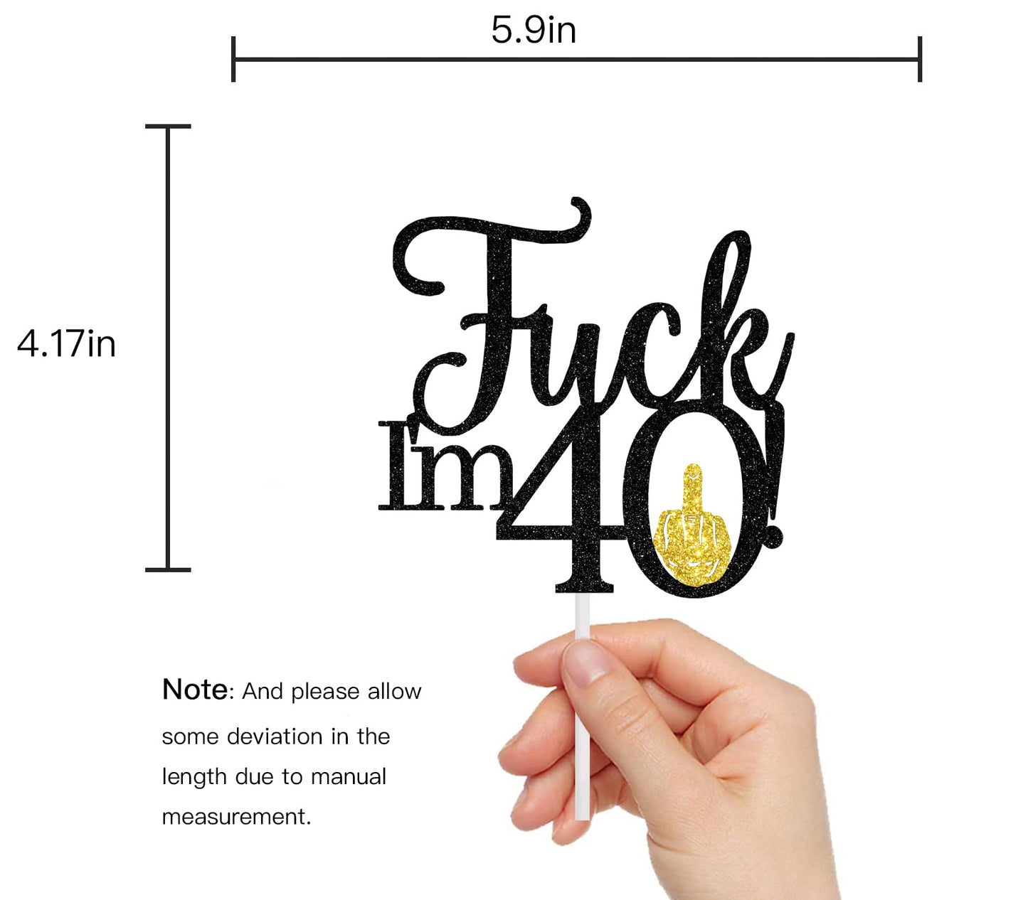 40Th Birthday Cake Topper, Hello 40,Fabulous Forty Years Birthday Cake D  Cor, Cheers To Dirty 40Th Birthday Anniversary Party D