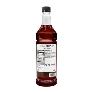 Monin - Dark Chocolate Syrup, Rich Cocoa Flavor, Great for Lattes, Mochas, Smoothies, & Shakes, Vegan, Non-GMO, Gluten-Free (1 L
