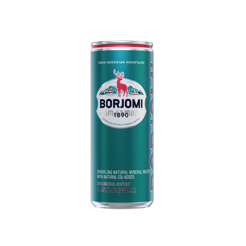 BORJOMI Sparkling Mineral Water from Georgian Volcanic Springs  Canned  Naturally Carbonated  Plain  Unflavored  11.15 fl oz Cans  12 Pack