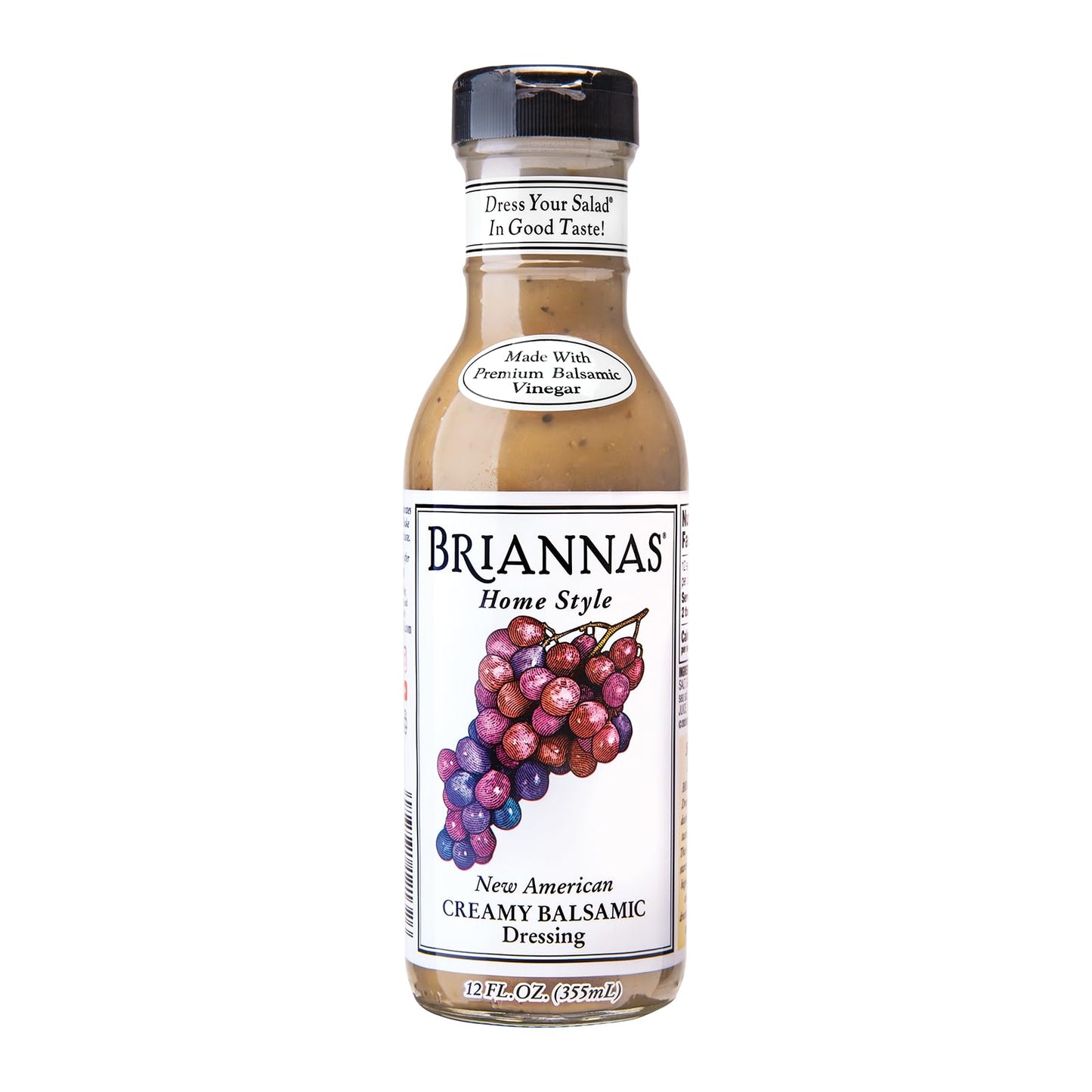 BRIANNAS Creamy Balsamic Dressing - Gluten Free - 12 oz Bottle