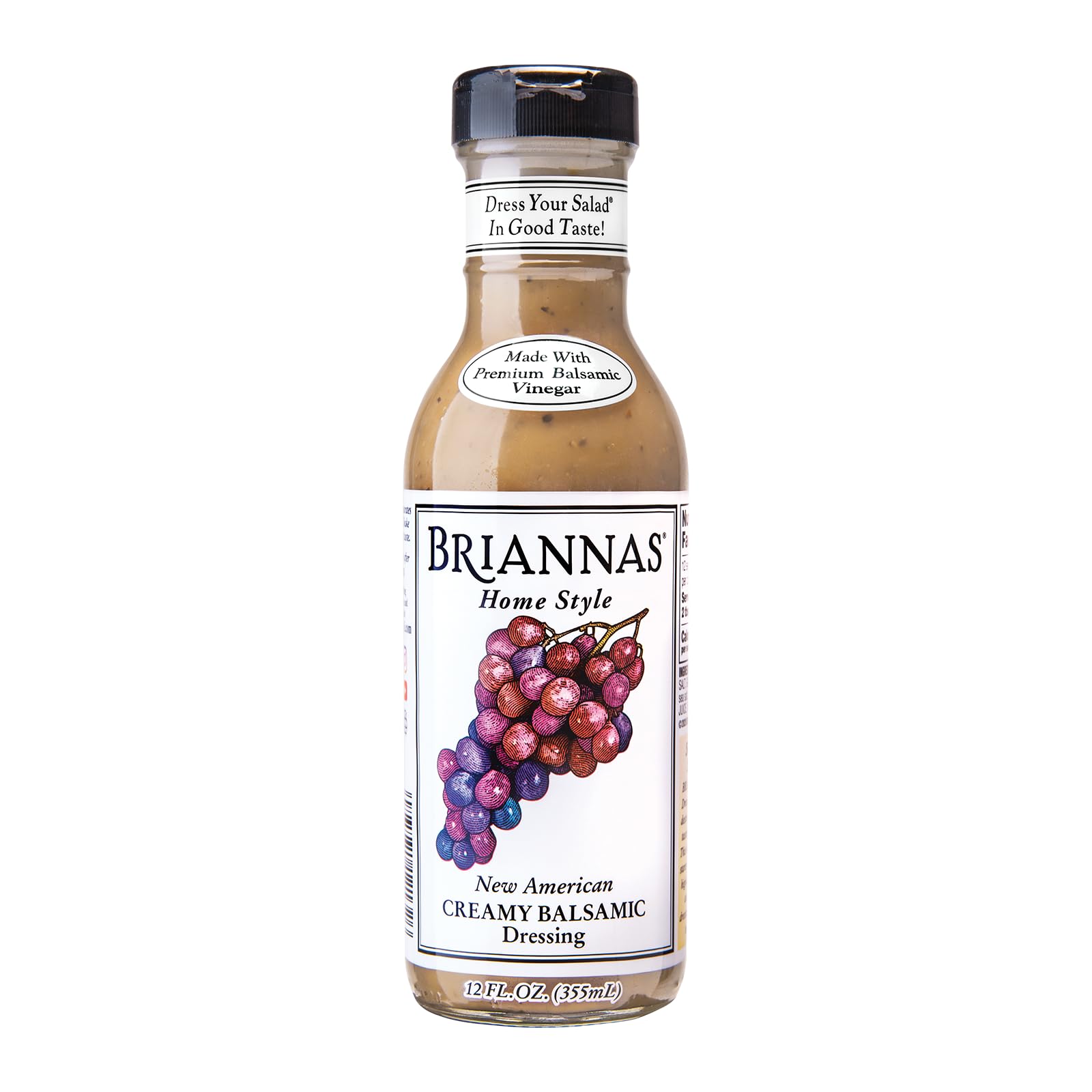 BRIANNAS Creamy Balsamic Dressing - Gluten Free - 12 oz Bottle
