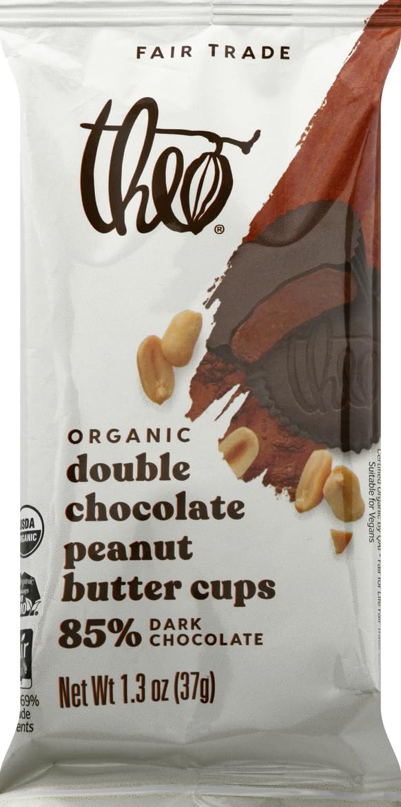Theo Chocolate - Peanut Butter Cupdouble Chocolate - Case Of 12-1.3 Oz