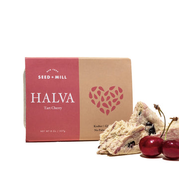 Seed + Mill - Halva - Tart Cherry - Vegan, Kosher, Gluten Free - Enjoy This Soft, Fudgelike Candy Made from Sesame Paste, Pops o