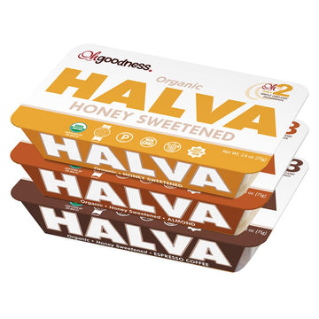 Ohgoodness! Organic Honey Halva - 3 Pack - Paleo & Scd Approved - No Additives, Refined-Sugar, Or Artificial Sweeteners - 75G Ea