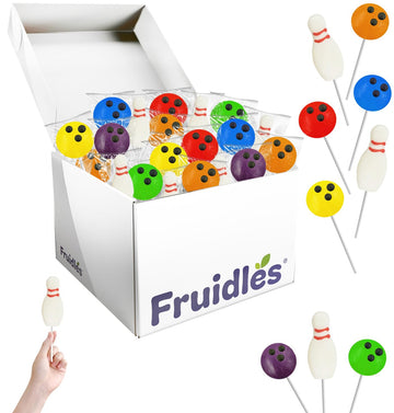 Fruidles Bowling Lollipops Candy Suckers, Super Sports Events, Gatherings, Birthdays Parties, Individually Wrapped (12-Pack)