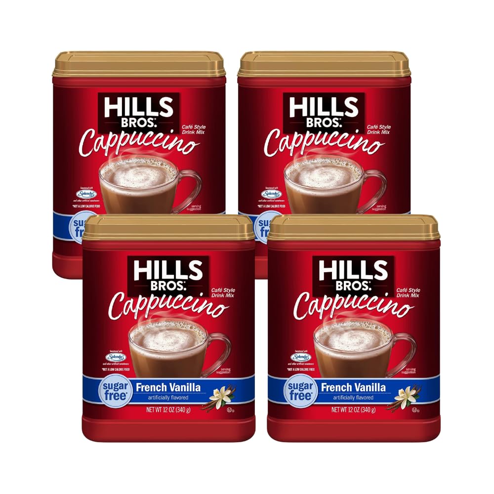 Hills Bros. Flavor Coffee (Sugar-Free French Vanilla, 12 Ounce (Pack of 4)