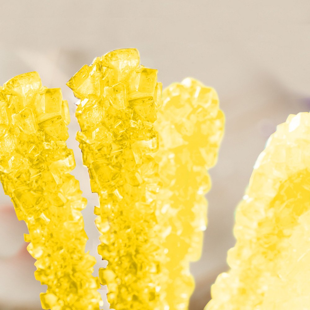 Extra Large Rock Candy Sticks: 48 Banana Lollipop - Yellow Rock Candy Sticks - Individually Wrapped - Espeez Rock Candy Sticks For Candy Buffet, Birthdays, Weddings, Receptions And Baby Shower