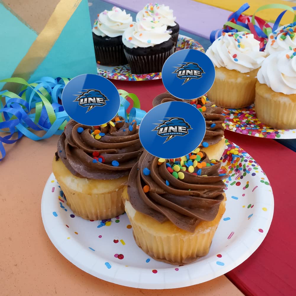 University Of New England Primary Logo Cupcake Picks Toppers Decoration Set Of 6
