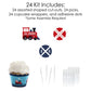 Big Dot of Happiness Cupcake Decoration Kit - Steam Train Birthday Party - Set of 24 - Red, Blue, White - Model BD4068tpk
