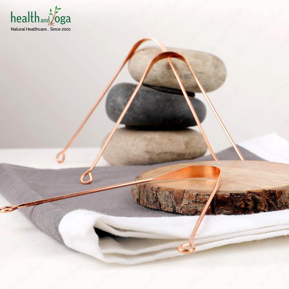 Healthandyoga(Tm) Qswipe Lite Copper Tongue Cleaners - Relief For Bad Breath And Oral Hygiene (Set Of 3)