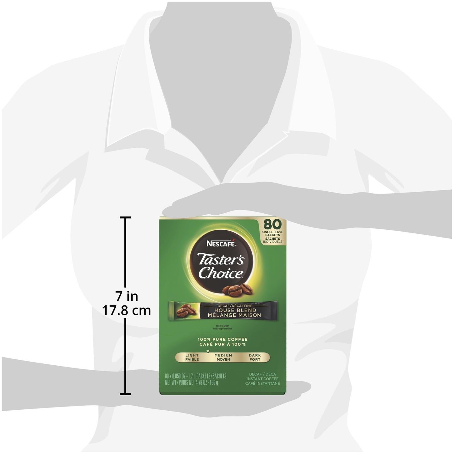 Nescafe Instant Coffee Packets, Decaf, Taster'S Choice Light Roast, 1.7 G Singles (Pack Of 80)